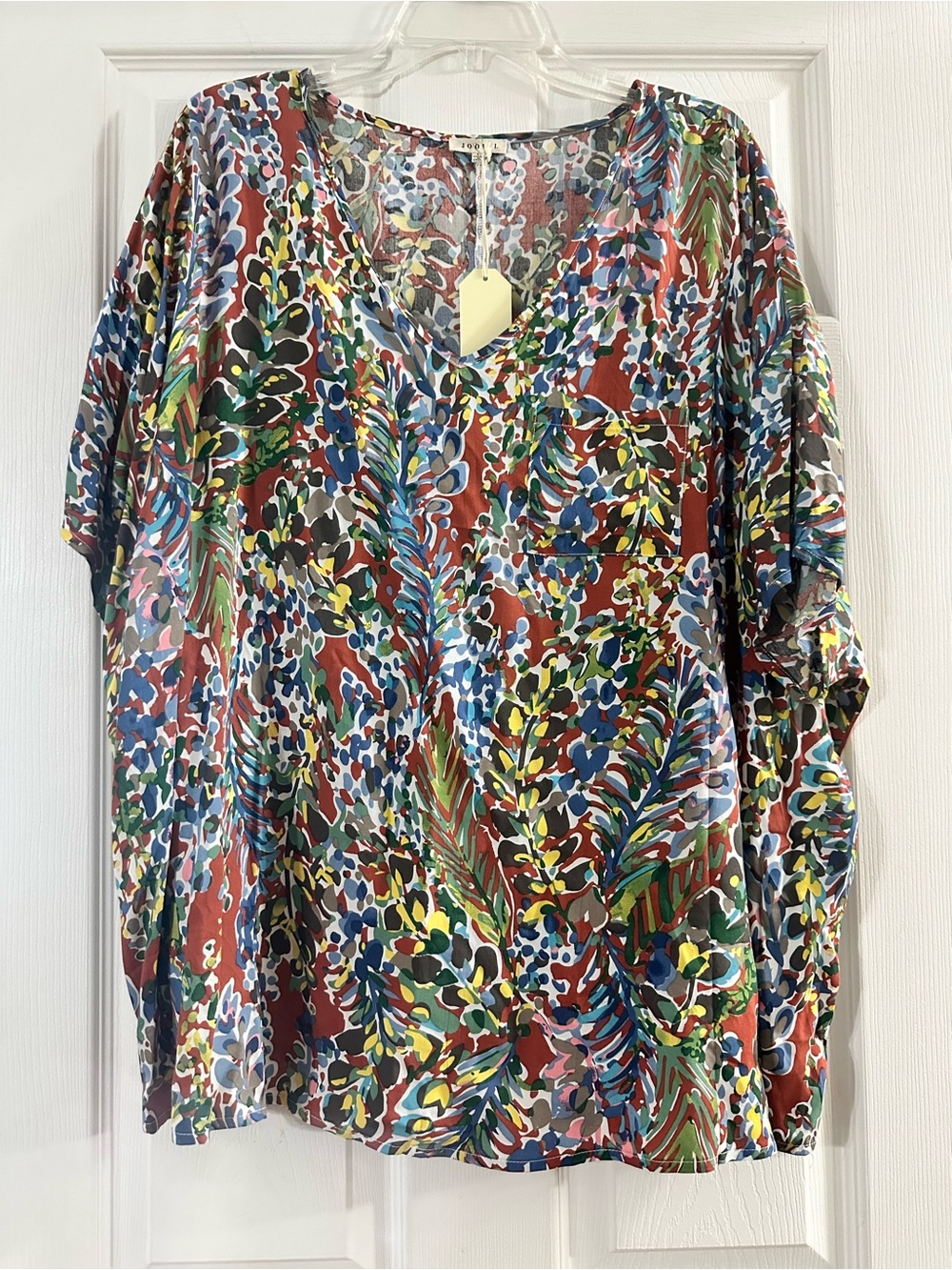 JODIFL Multicolor Floral V-Neck Tunic